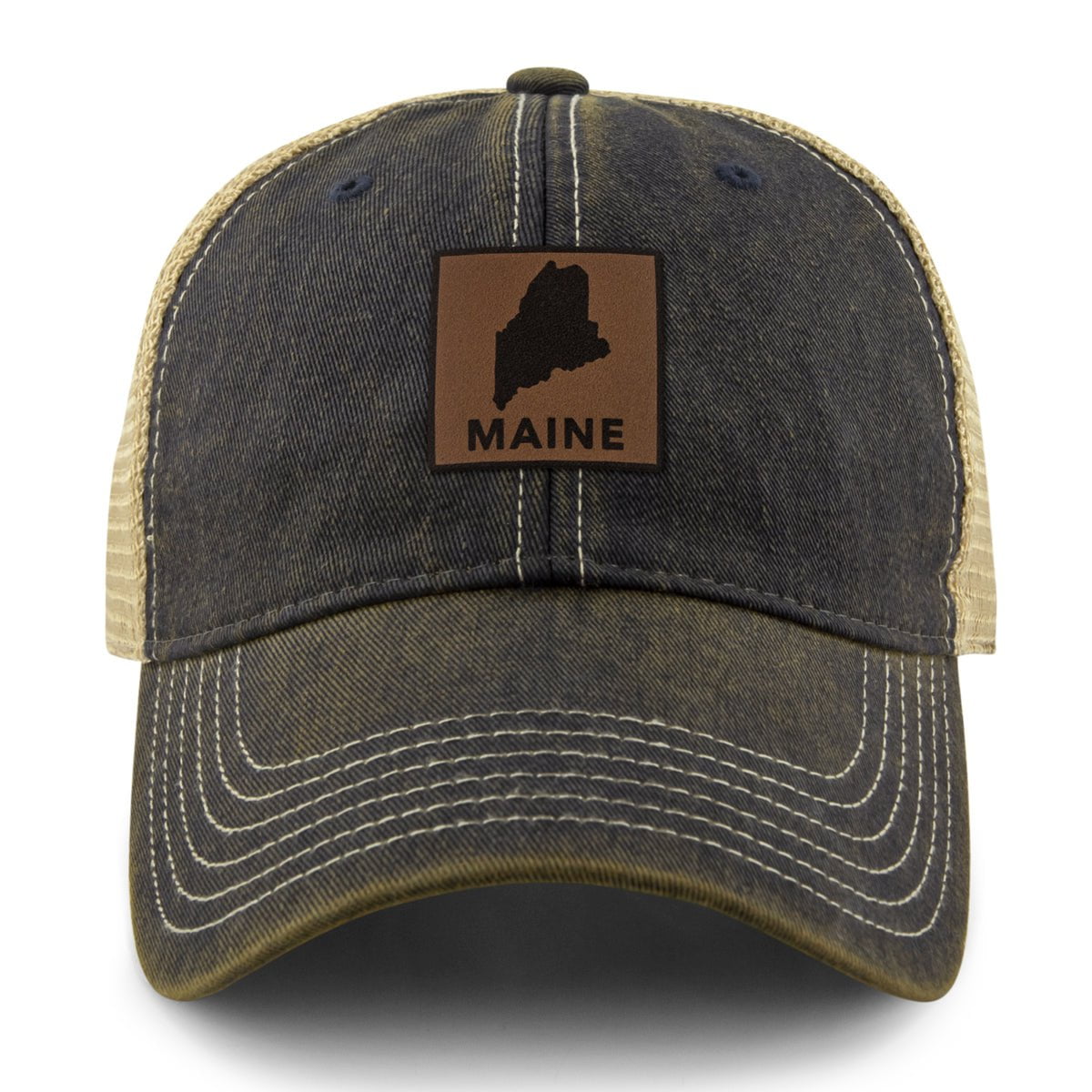 Maine Leather Patch Dirty Water Trucker - Chowdaheadz