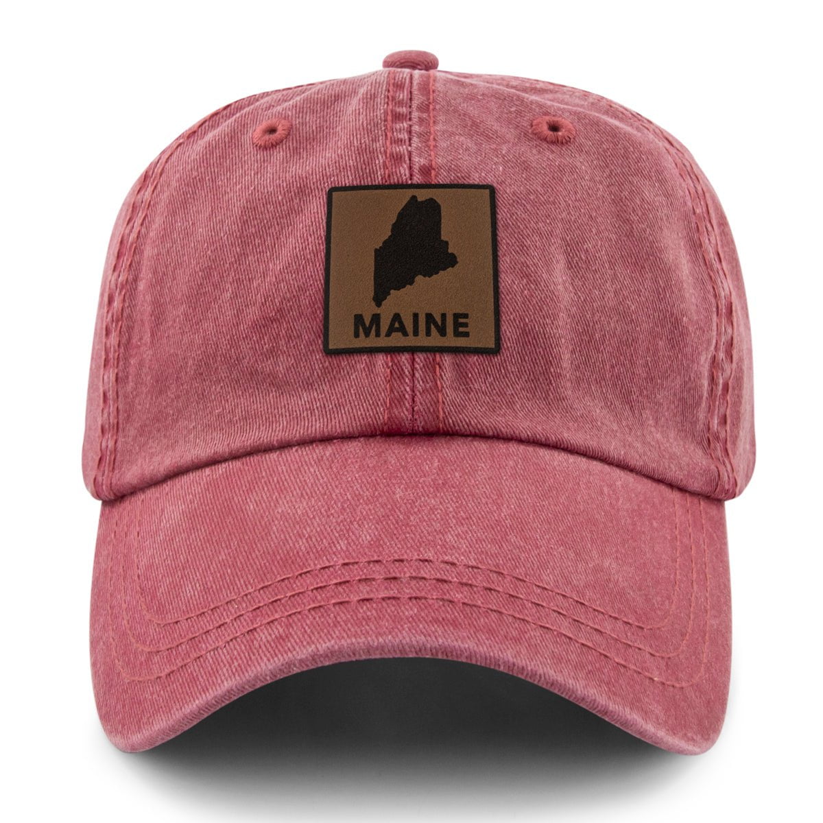 Maine Leather Patch Washed Dad Hat - Chowdaheadz