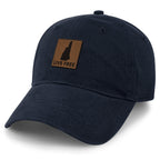 Live Free New Hampshire Leather Patch Dad Hat - Chowdaheadz