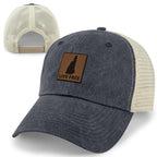 Live Free New Hampshire Leather Patch Relaxed Trucker - Chowdaheadz