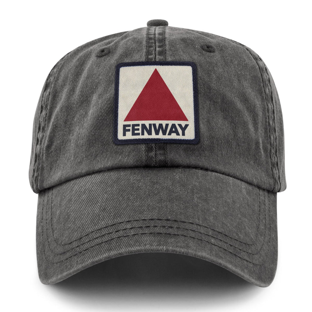 Fenway Printed Patch Washed Dad Hat — front view in Charcoal