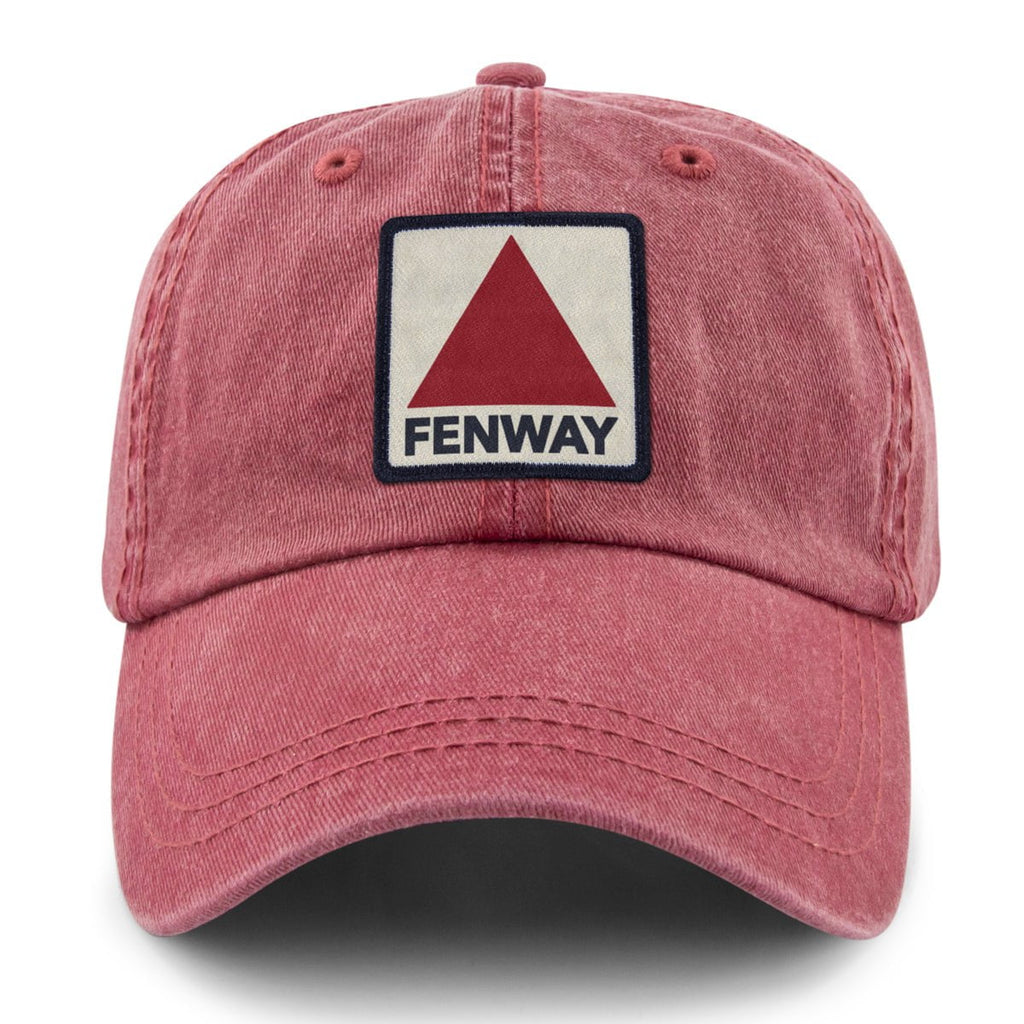 Fenway Printed Patch Washed Dad Hat — front view in Red