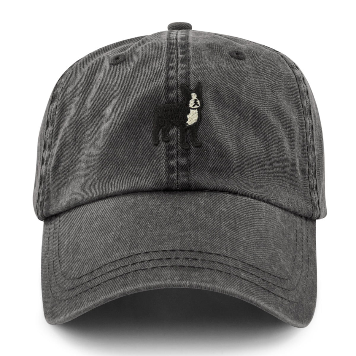 Mini Boston Terrier Washed Dad Hat - Chowdaheadz