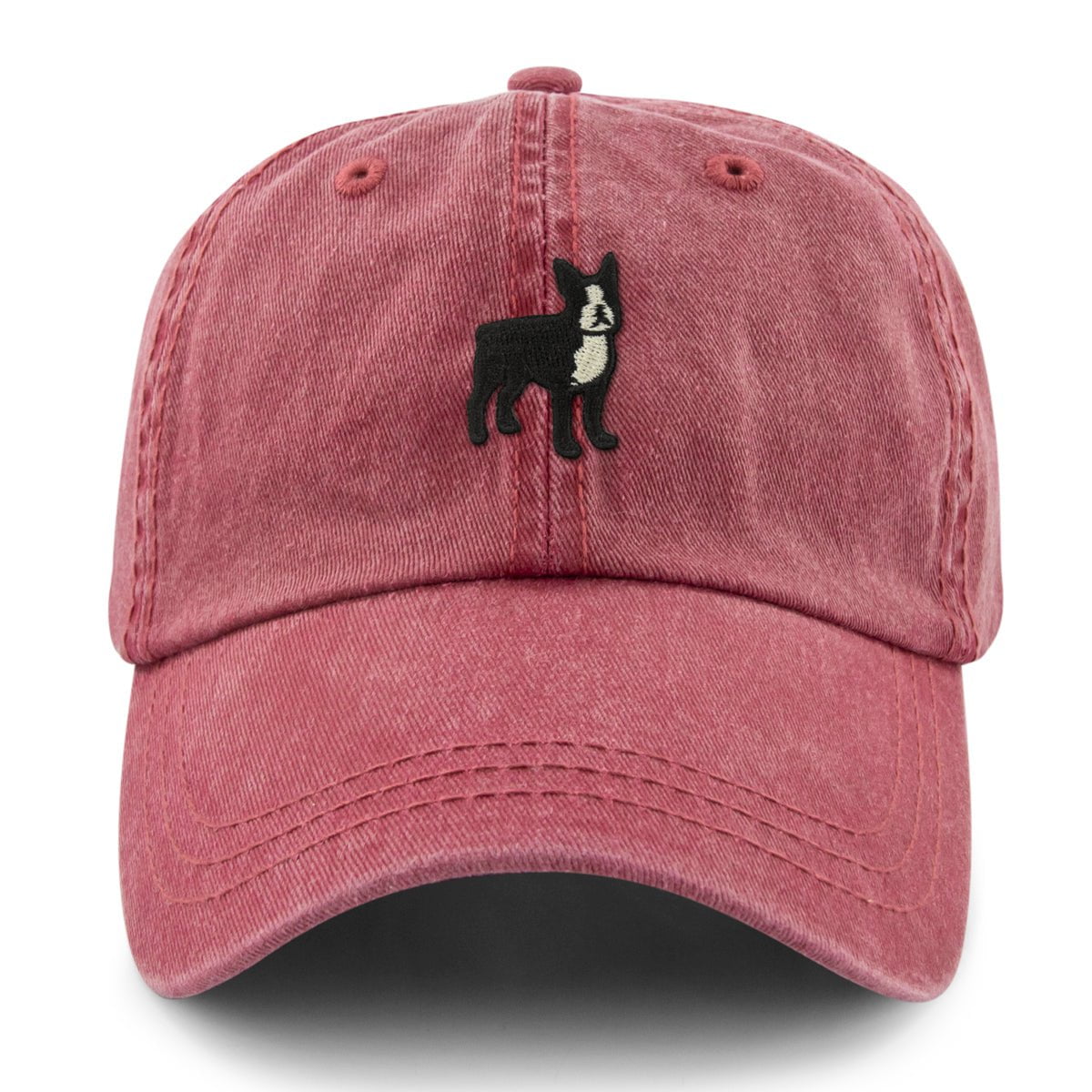 Mini Boston Terrier Washed Dad Hat - Chowdaheadz