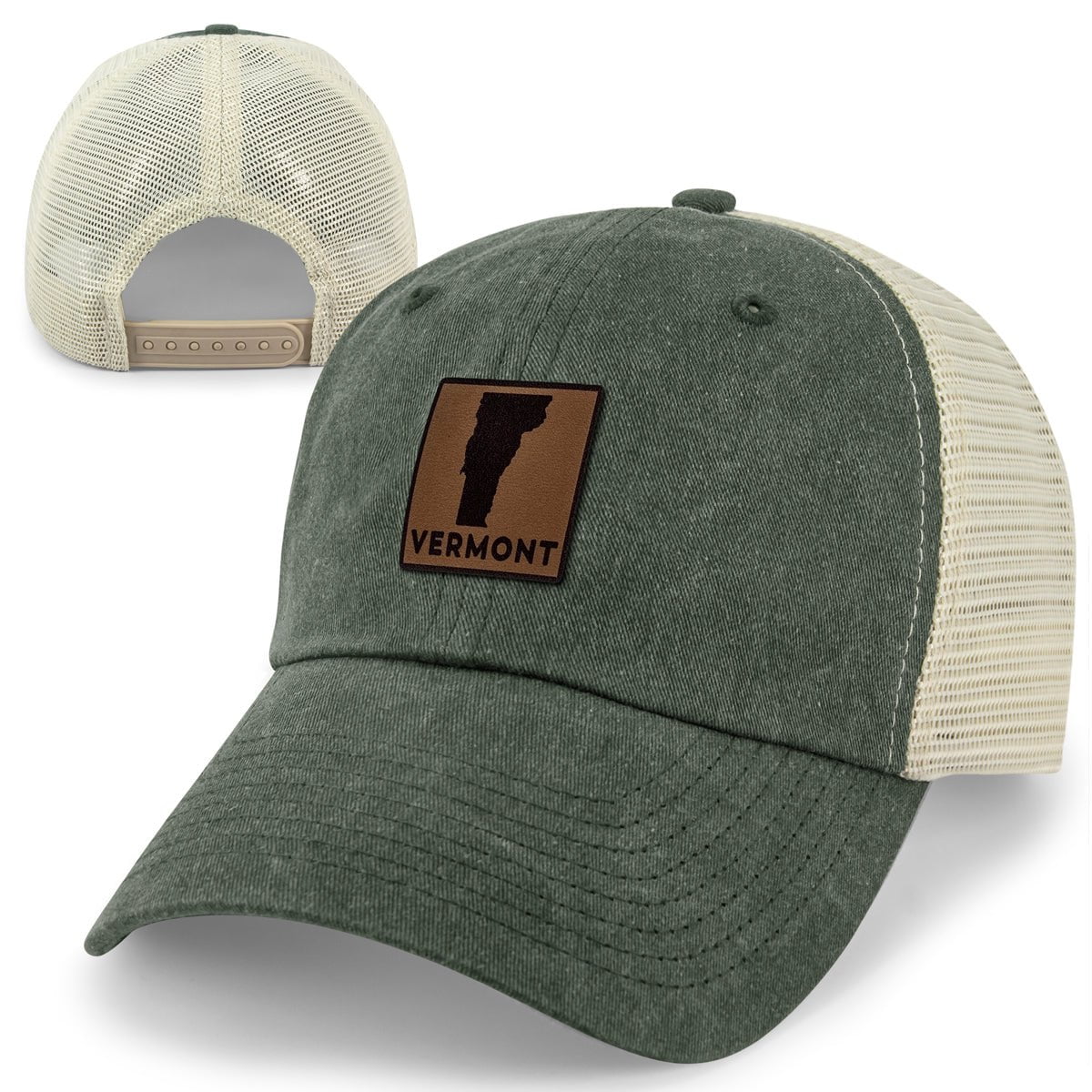 Vermont Leather Patch Relaxed Trucker - Chowdaheadz