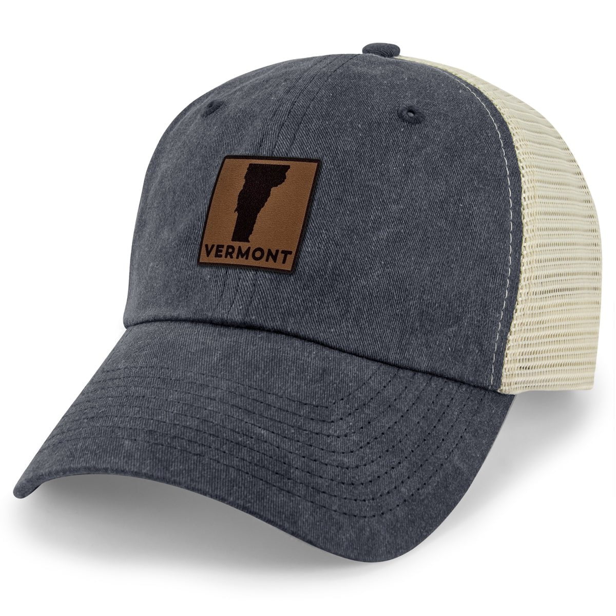 Vermont Leather Patch Relaxed Trucker - Chowdaheadz