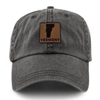 Vermont Leather Patch Washed Dad Hat - Chowdaheadz