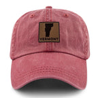 Vermont Leather Patch Washed Dad Hat - Chowdaheadz