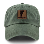 Vermont Leather Patch Washed Dad Hat - Chowdaheadz