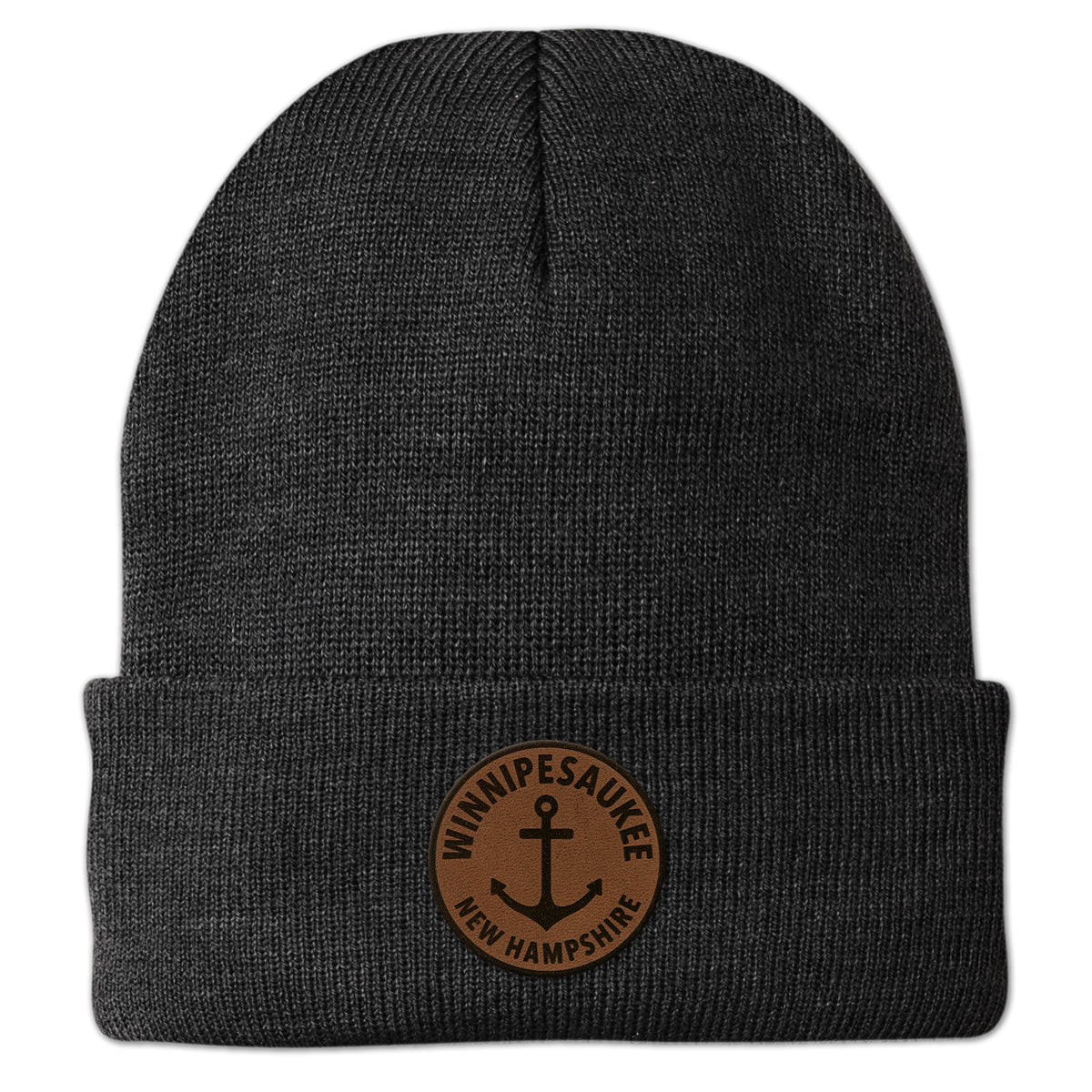 Lake Winnipesaukee Leather Patch Cuff Knit - Chowdaheadz
