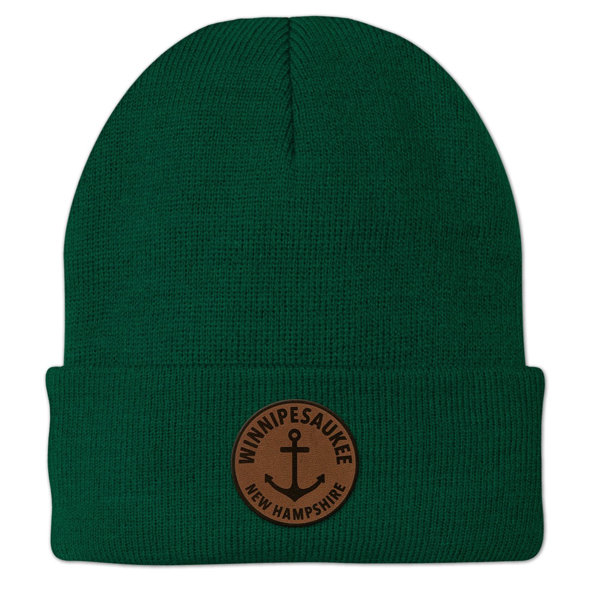 Lake Winnipesaukee Leather Patch Cuff Knit - Chowdaheadz