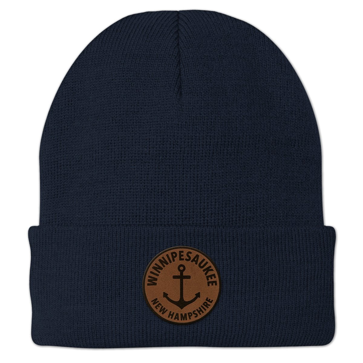 Lake Winnipesaukee Leather Patch Cuff Knit - Chowdaheadz