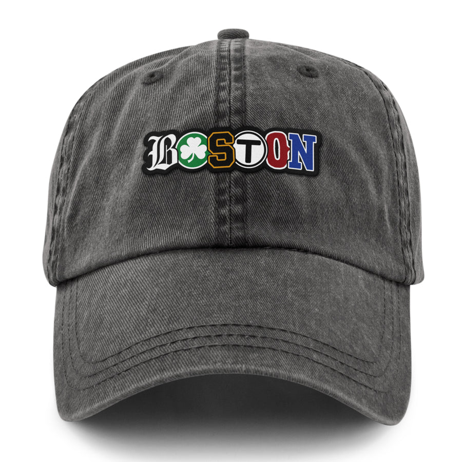 Boston Townie Pride Washed Dad Hat - Chowdaheadz