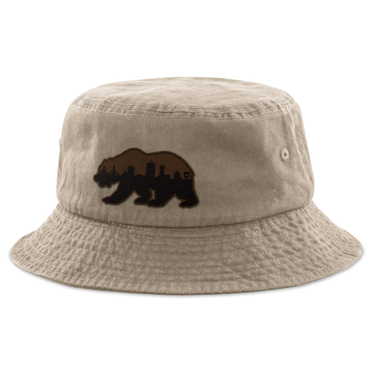 Boston Bear Skyline Leather Patch Bucket Hat - Chowdaheadz