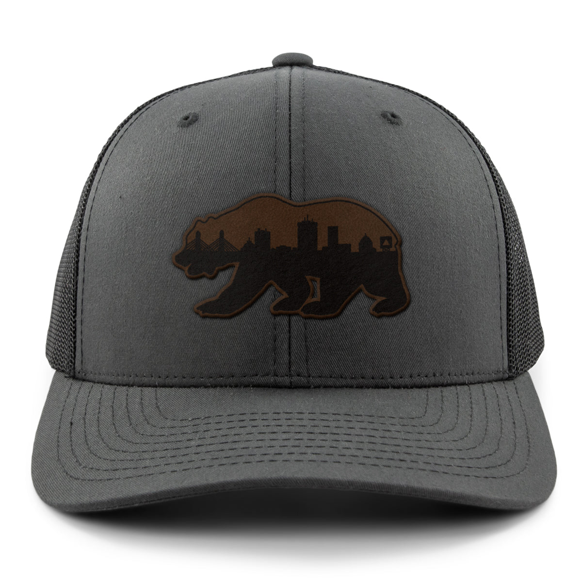 Boston Bear Skyline Leather Patch Classic Snapback Trucker - Chowdaheadz