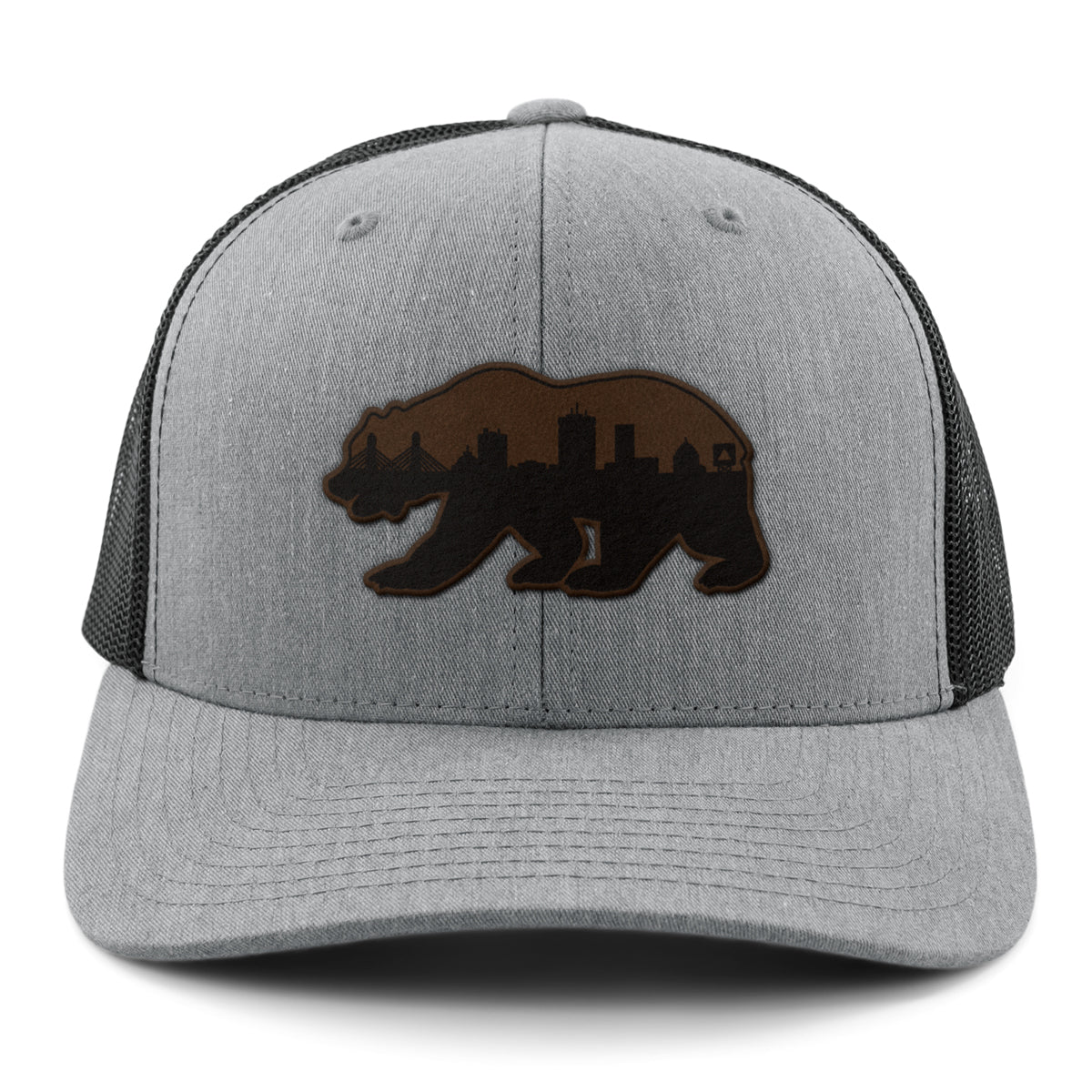 Boston Bear Skyline Leather Patch Classic Snapback Trucker - Chowdaheadz
