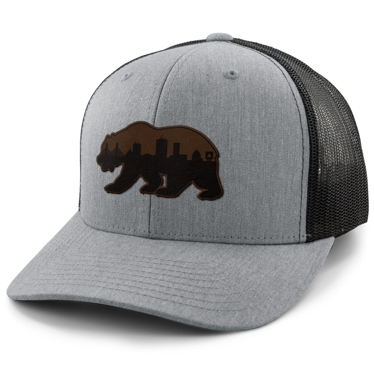 Boston Bear Skyline Leather Patch Classic Snapback Trucker - Chowdaheadz