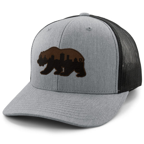 Boston Bear Skyline Leather Patch Classic Snapback Trucker - Chowdaheadz