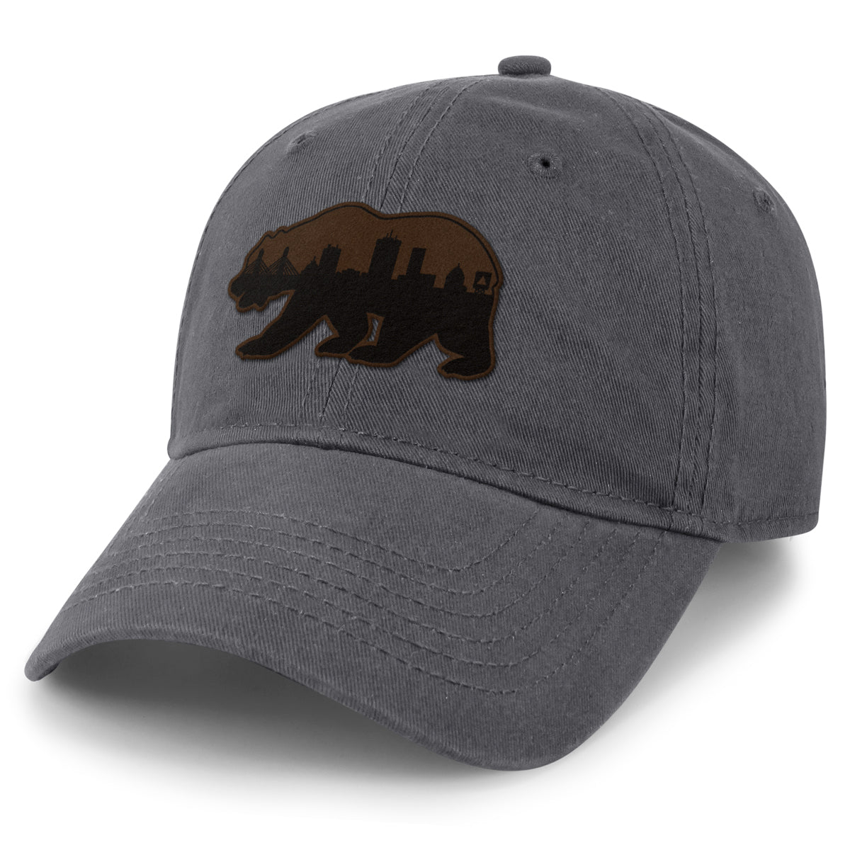 Boston Bear Skyline Leather Patch Dad Hat - Chowdaheadz