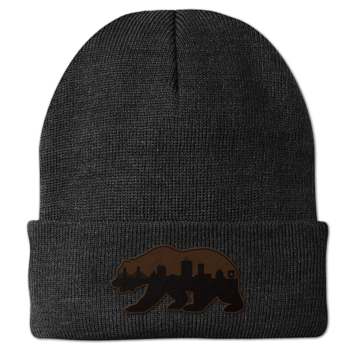 Boston Bear Skyline Leather Patch Cuff Knit - Chowdaheadz