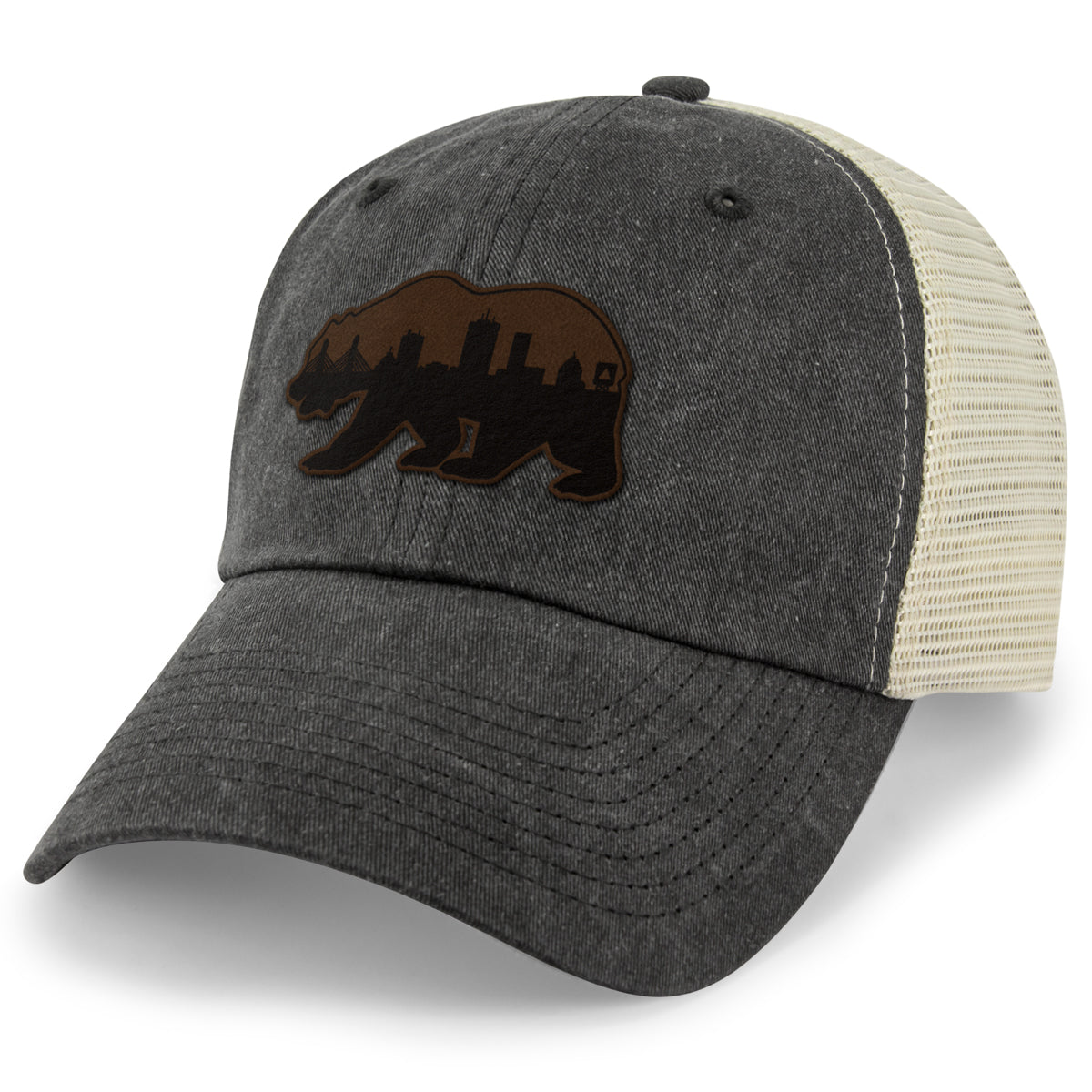 Boston Bear Skyline Leather Patch Relaxed Trucker - Chowdaheadz