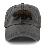 Boston Bear Skyline Leather Patch Washed Dad Hat - Chowdaheadz