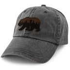 Boston Bear Skyline Leather Patch Washed Dad Hat - Chowdaheadz