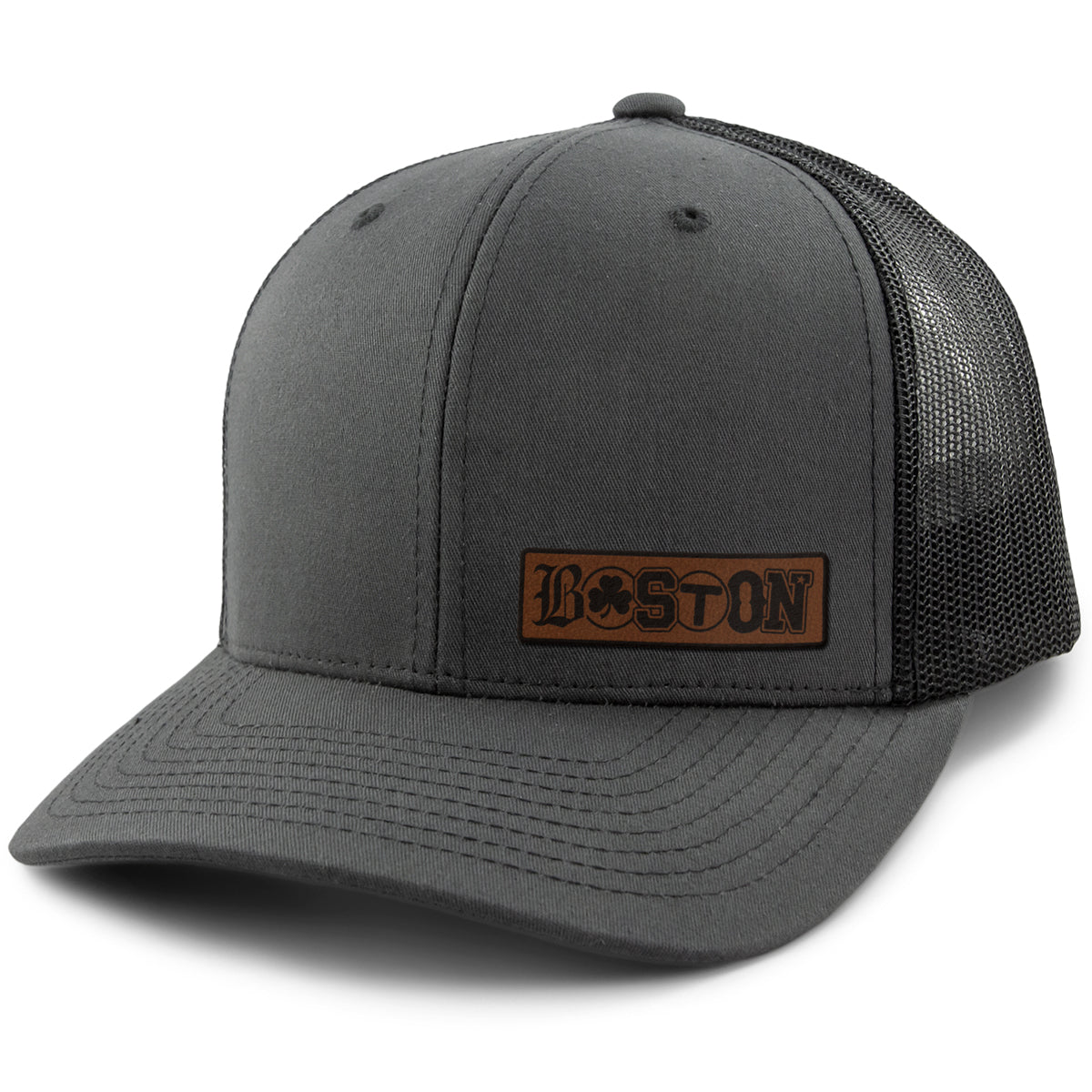 Boston Townie Pride Leather Patch Classic Snapback Trucker - Chowdaheadz