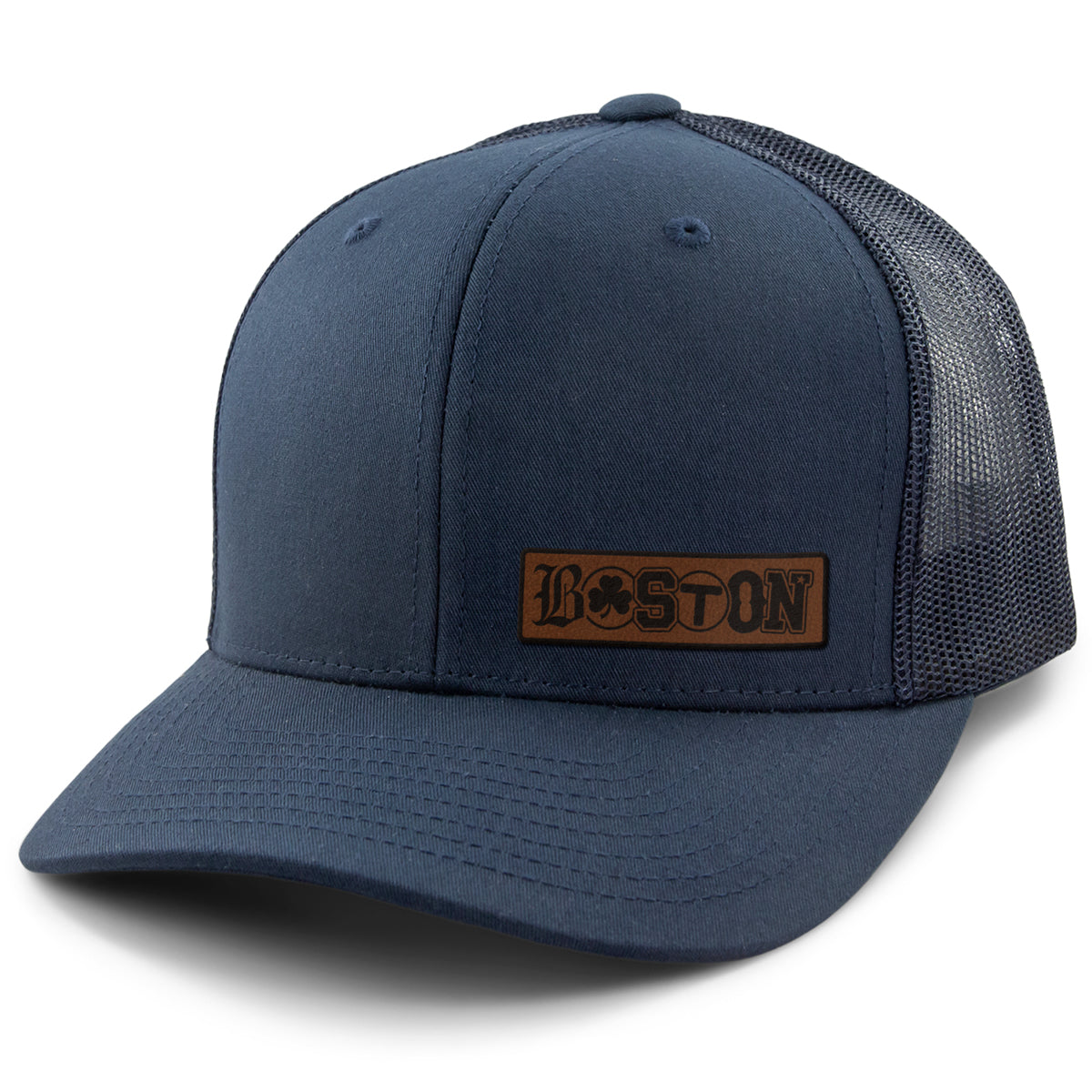 Boston Townie Pride Leather Patch Classic Snapback Trucker - Chowdaheadz
