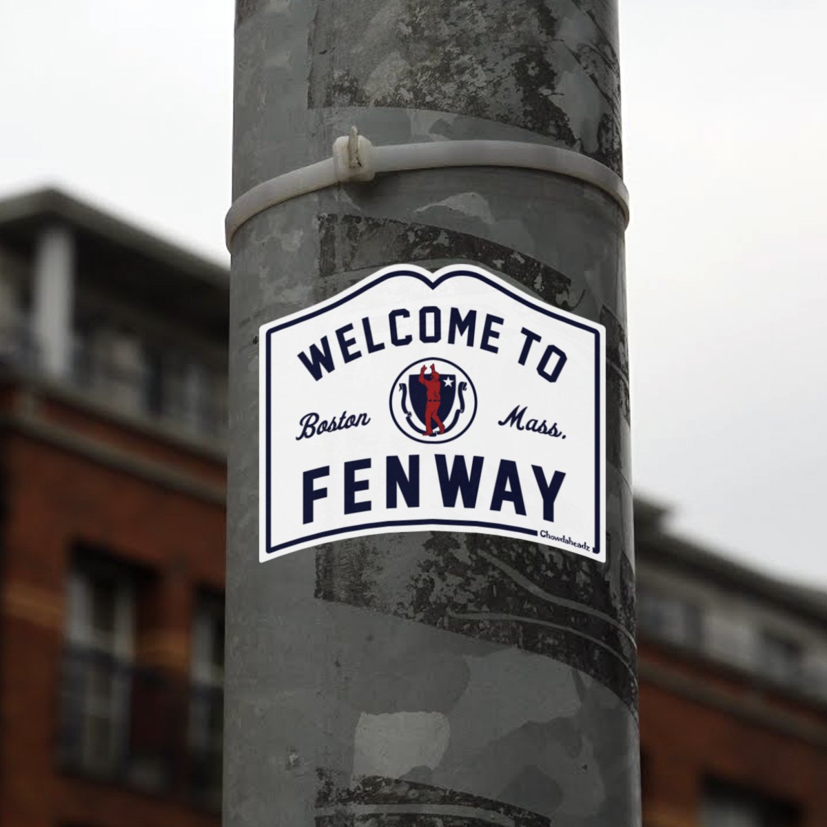 Welcome To Fenway Sign Sticker - Chowdaheadz