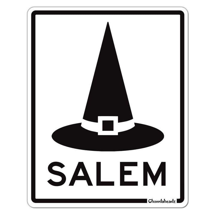 Salem MA Witch Hat Sign Sticker - Chowdaheadz