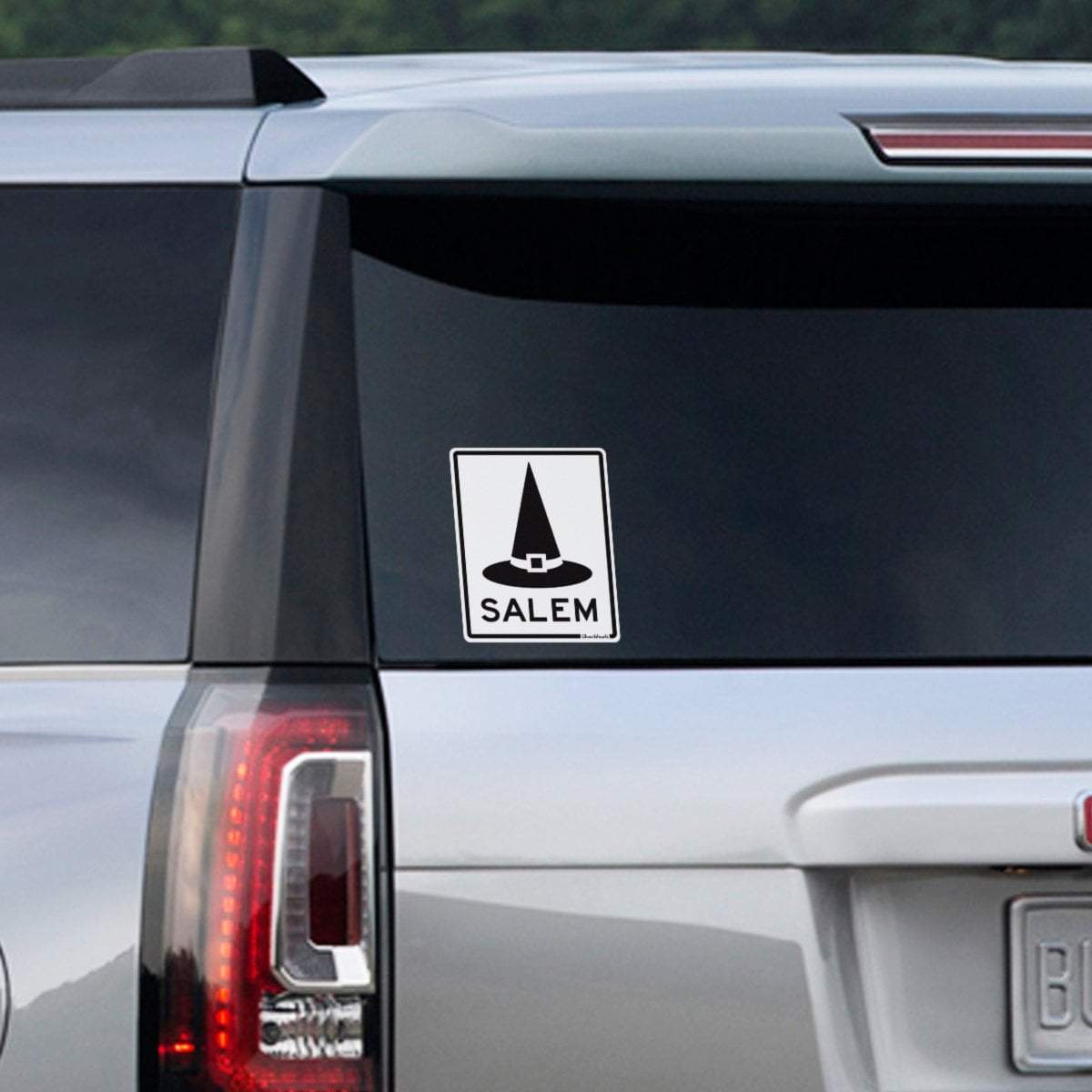 Salem MA Witch Hat Sign Sticker - Chowdaheadz