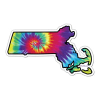 Massachusetts Tie Dye Sticker - Chowdaheadz