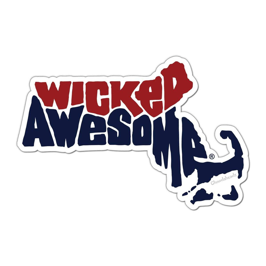 Wicked Awesome Massachusetts Sticker - Chowdaheadz