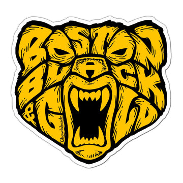 Boston Black & Gold Bear Sticker - Chowdaheadz