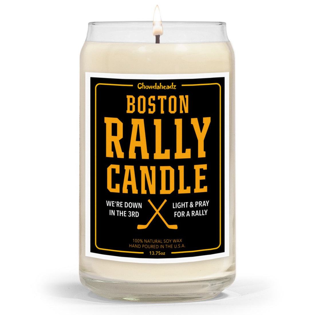 Boston Hockey Rally Candle - 13.75oz - Chowdaheadz