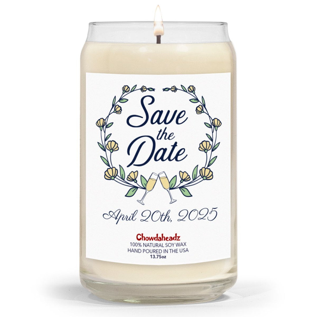 Save The Date Custom 13.75oz Candle - Chowdaheadz