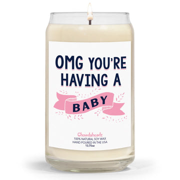 OMG You're Having A Baby (Girl) 13.75oz Candle - Chowdaheadz