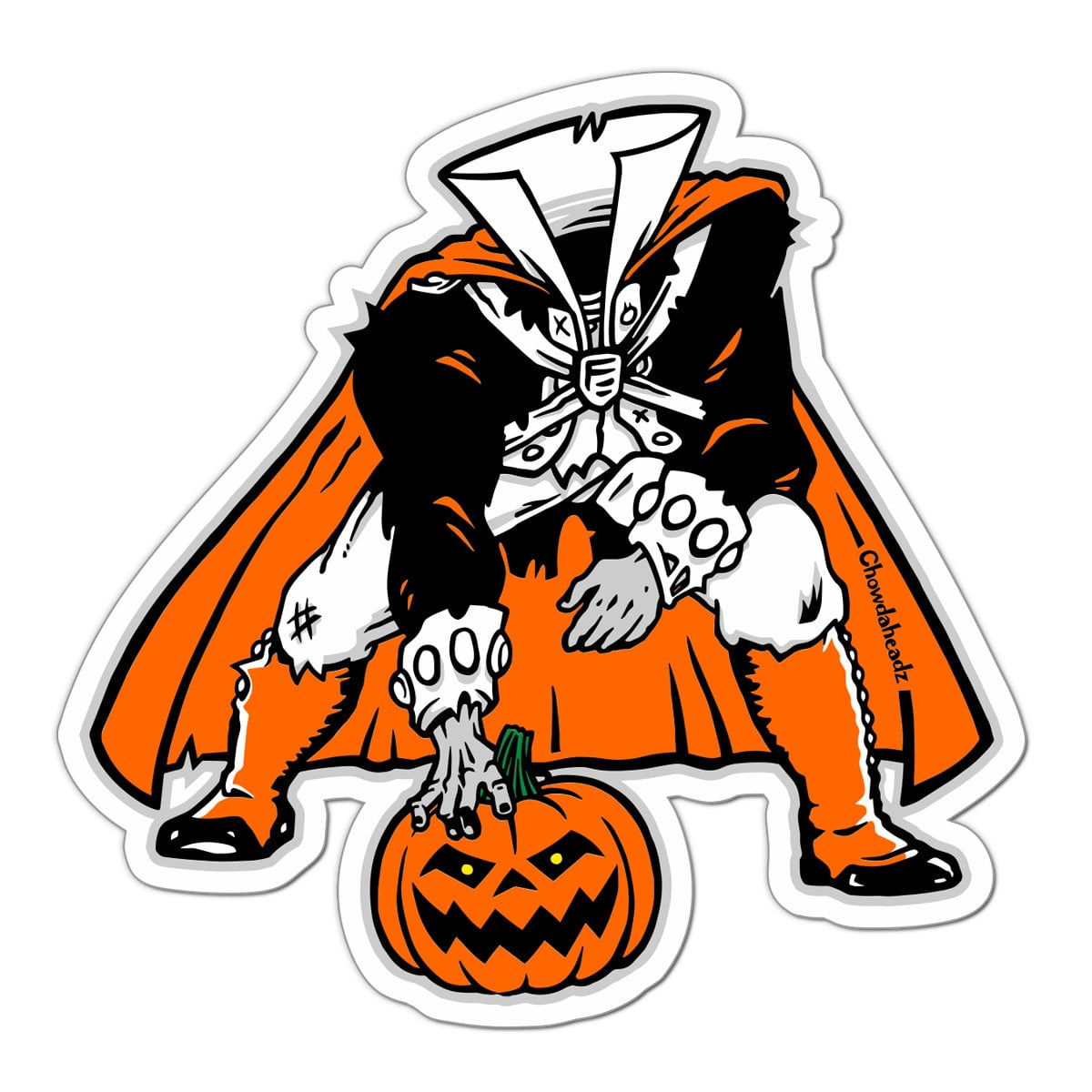 Three Point Stance Headless Horseman Sticker - Chowdaheadz