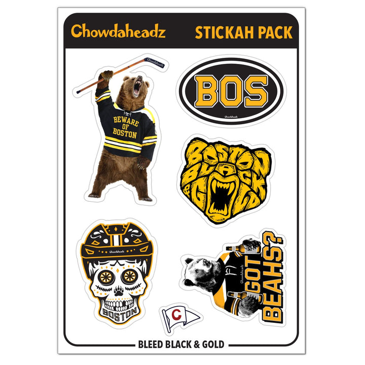Bleed Black & Gold Stickah Pack - Chowdaheadz