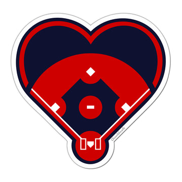 Baseball Diamond Heart Sticker - Chowdaheadz