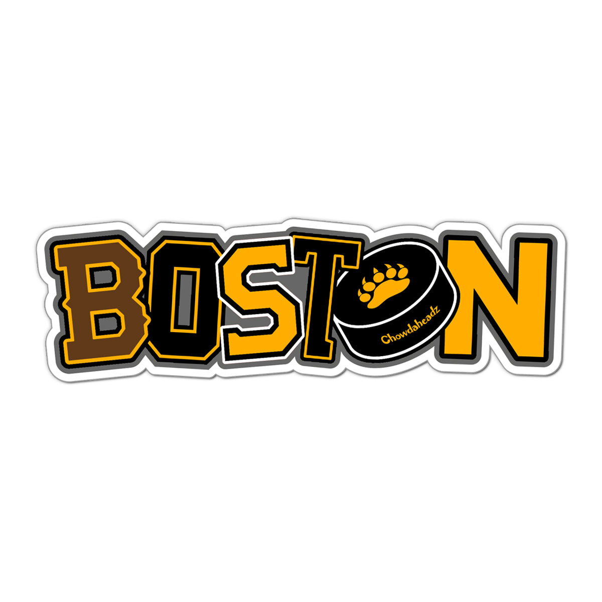 Boston Black & Gold Pride Sticker - Chowdaheadz