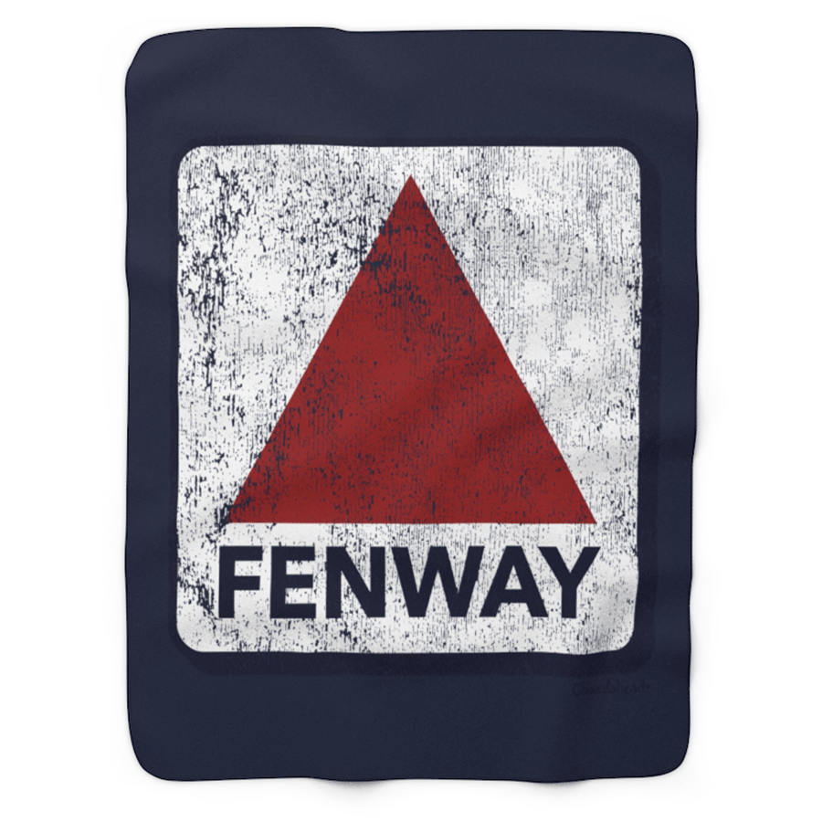 Distressed Fenway Sign Sherpa Fleece Blanket - Chowdaheadz