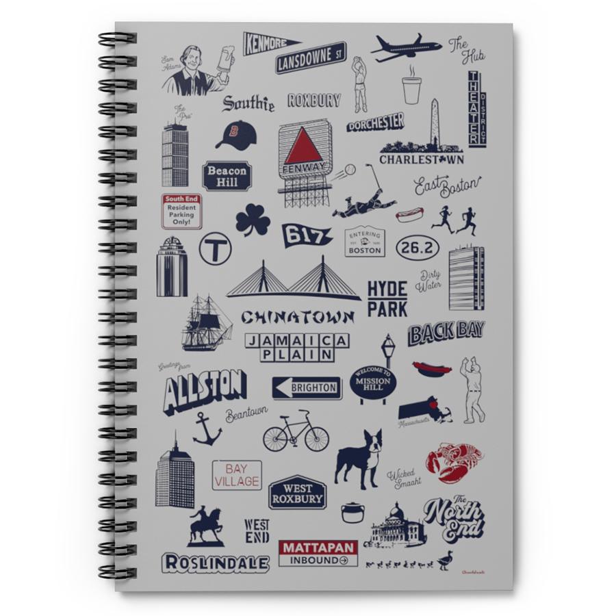 Boston Tourist Spiral Notebook - Ruled Line - Chowdaheadz