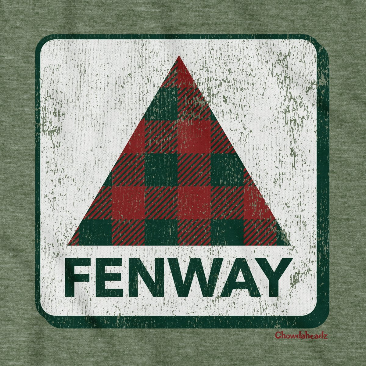 Holiday Plaid Fenway Sign T-Shirt - Chowdaheadz