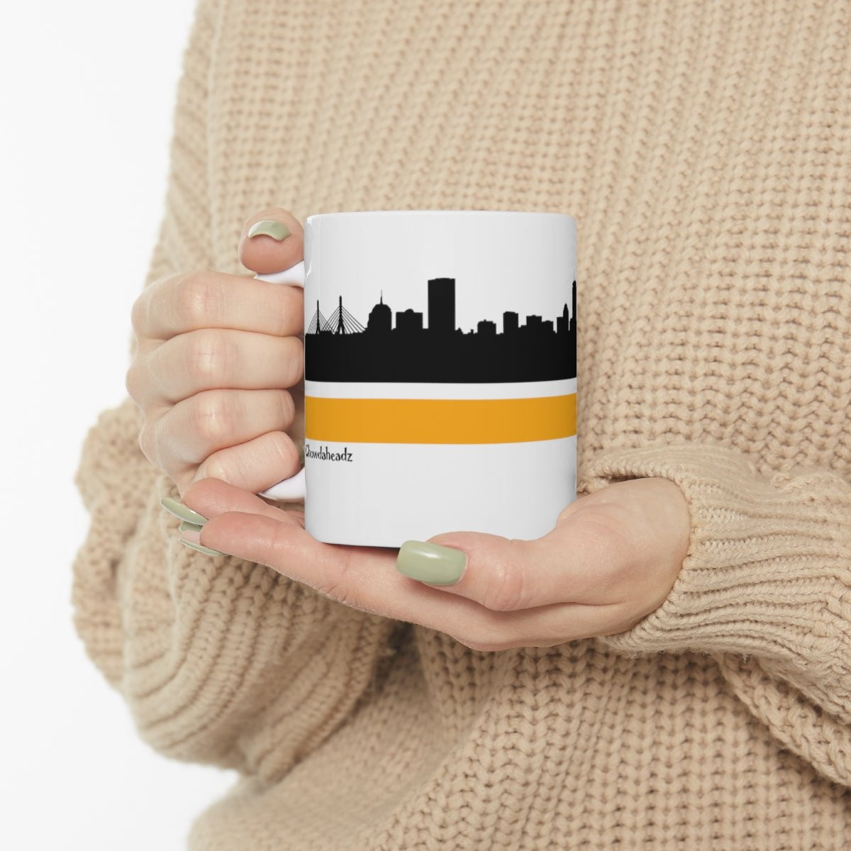 Boston B Black & Gold Sideline 11oz Coffee Mug - Chowdaheadz