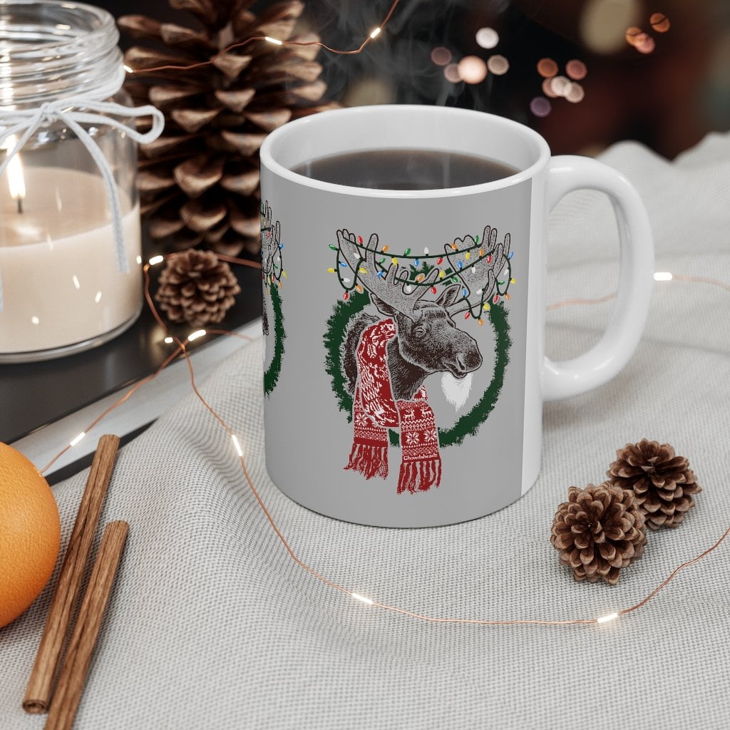 Merry Christmoose Ceramic Coffee Mug 11oz - Chowdaheadz