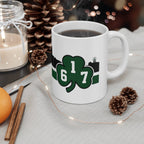 Boston 617 Shamrock Sideline 11oz Coffee Mug - Chowdaheadz
