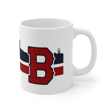 Boston B Baseball Sideline 11oz Coffee Mug - Chowdaheadz