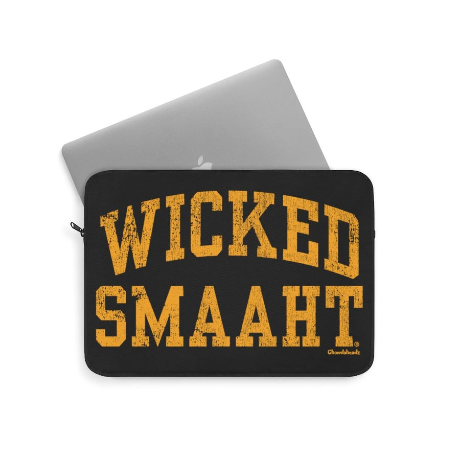 Wicked Smaaht Black & Gold Laptop Sleeve - Chowdaheadz